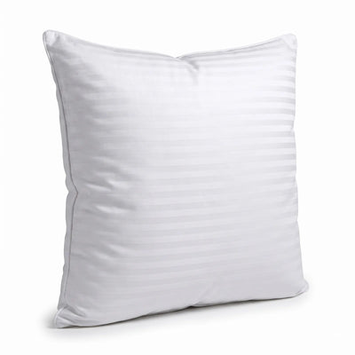 100% Cotton European Pillowcase 400 Thread Count Hotel Quality - Striped White (65x65cm