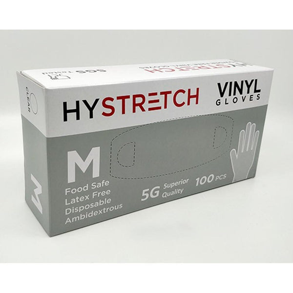 1000x Clear Disposable Vinyl Gloves Powder Free Latex Free Bulk - 1 Box - M