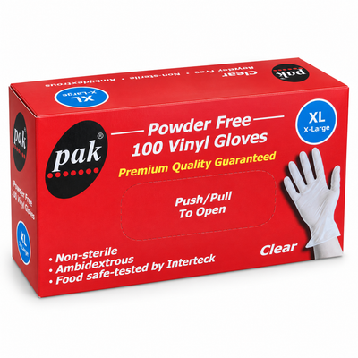 1000x Clear Disposable Vinyl Gloves Powder Free Latex Free Bulk - 1 Box
