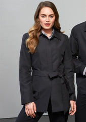 Womens Winter Button Long Trench Coat Jacket Parka Overcoat - Black - XX-Large
