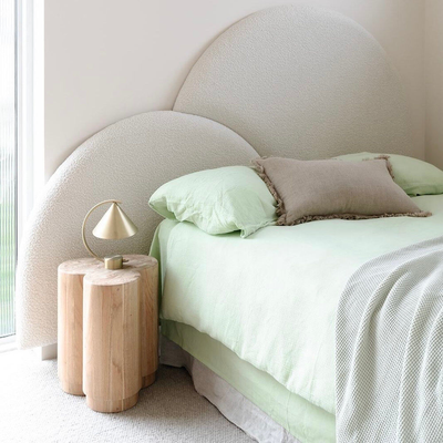 100% Cotton Muslin Duvet Quilt Cover Set w/ 2 Pillow Cases in Pastel Green - King