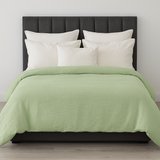 100% Cotton Muslin Duvet Quilt Cover Set w/ 2 Pillow Cases in Pastel Green - King