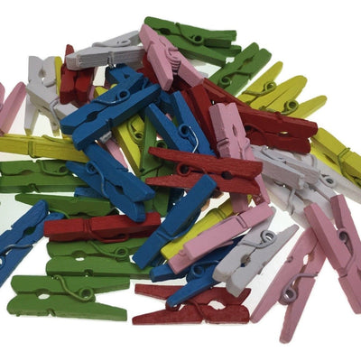 900pcs MINI WOODEN PEGS Natural Craft Baby Shower Clothes Pin Scrapbook 35mm