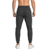 Mens Fleece Track Pants Skinny Joggers Slim Fit Sweatpants Gym - Charcoal Marle
