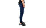 Mens Skinny Track Pants Joggers Trousers Gym Casual Sweat Cuffed Slim Trackies Fleece - Navy