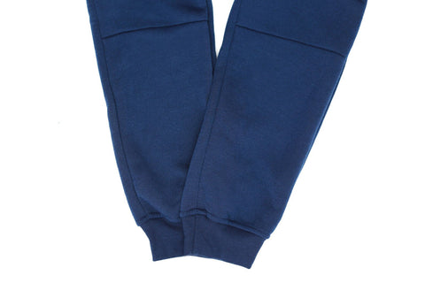 Mens Skinny Track Pants Joggers Trousers Gym Casual Sweat Cuffed Slim Trackies Fleece - Navy