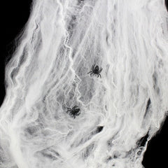 HALLOWEEN STRETCHABLE SPIDER WEB Spooky Decoration with Spiders Party Decor Ghost