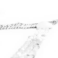 SEQUIN SUSPENDERS Unisex Adjustable Braces Clip On Elastic Y-Back  - White