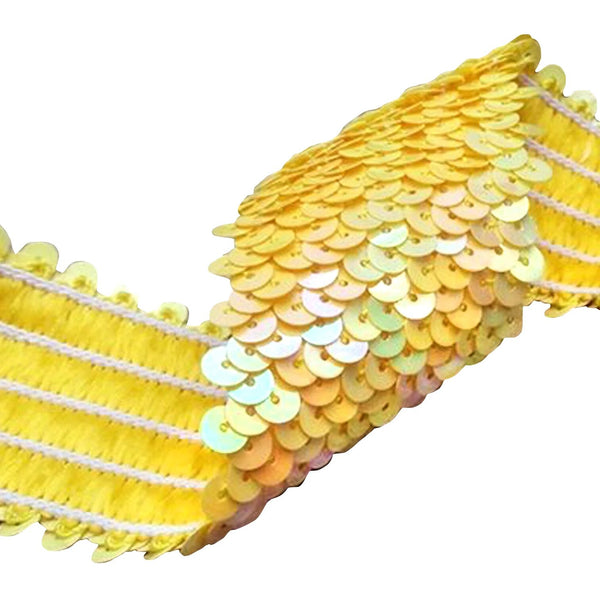 SEQUIN SUSPENDERS Unisex Adjustable Braces Clip On Elastic Y-Back  - Yellow