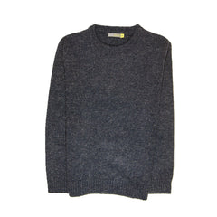 100% SHETLAND RAGG WOOL CREW Round Neck Knit JUMPER Pullover Mens Sweater Knitted - Navy - 6XL