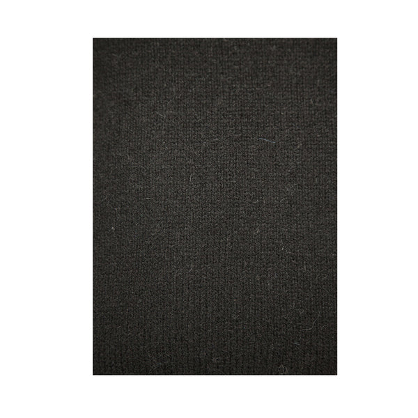 100% SHETLAND RAGG WOOL CREW Round Neck Knit JUMPER Pullover Mens Sweater Knitted - Plain Black - M