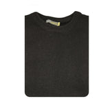 100% SHETLAND RAGG WOOL CREW Round Neck Knit JUMPER Pullover Mens Sweater Knitted - Plain Black - XXL