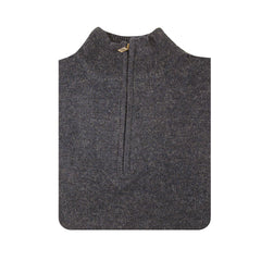 100% SHETLAND RAGG WOOL Half Zip Up Knit JUMPER Pullover Mens Sweater Knitted - Denim Blue (45) - 3XL - 3XL