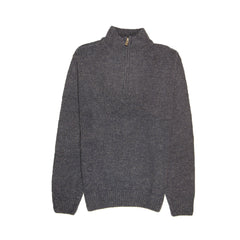 100% SHETLAND RAGG WOOL Half Zip Up Knit JUMPER Pullover Mens Sweater Knitted - Denim Blue (45) - 3XL - 3XL