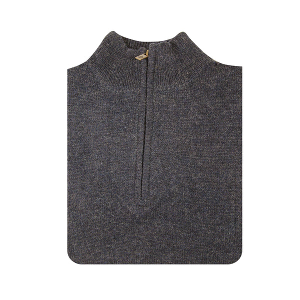 100% SHETLAND RAGG WOOL Half Zip Up Knit JUMPER Pullover Mens Sweater Knitted - Denim Blue (45) - 3XL - 6XL