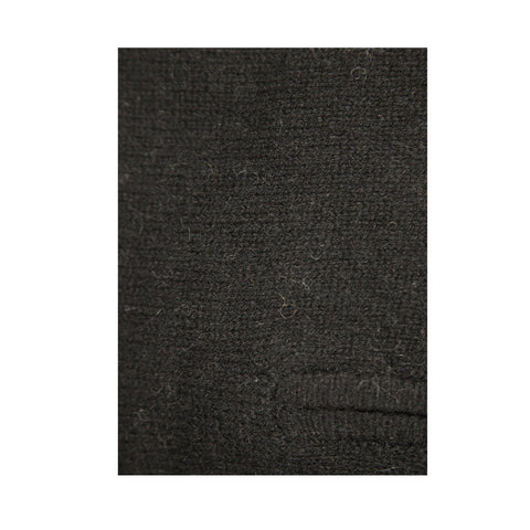 100% SHETLAND RAGG WOOL Half Zip Up Knit JUMPER Pullover Mens Sweater Knitted - Plain Black - 6XL