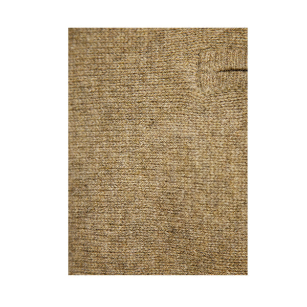 100% SHETLAND RAGG WOOL Half Zip Up Knit JUMPER Pullover Mens Sweater Knitted - Nutmeg - 3XL