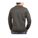 100% Shetland Ragg Wool V Neck Knit Jumper Pullover Mens Sweater Knitted - Charcoal