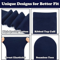 1x Pair School Uniform Knee High Socks Cotton Rich Girls Boys Kids - Navy - 2-8 (10-12 Years Old)