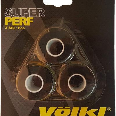 Volkl Super Perf Over Grip Overgrip Tennis Squash Badminton - 3 Pack - Black