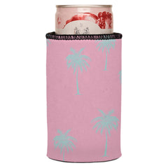 Palm Trees Aqua Pink Stubby Cooler - Standard