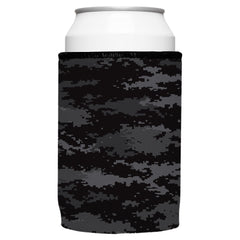Digital Pixel Black Camo Stubby Cooler - Standard