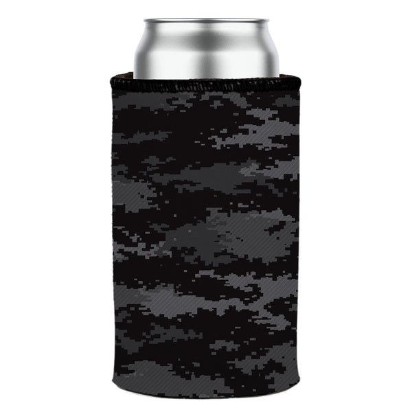 Digital Pixel Black Camo Stubby Cooler - Standard