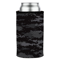 Digital Pixel Black Camo Stubby Cooler - Standard