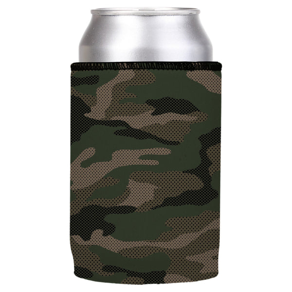 Green Camo Dot Pattern Stubby Cooler - Standard