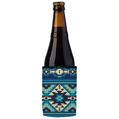 Blue Navajo Rug Stubby Cooler 2-Pack - Standard