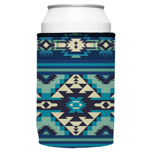 Blue Navajo Rug Stubby Cooler 2-Pack - Standard