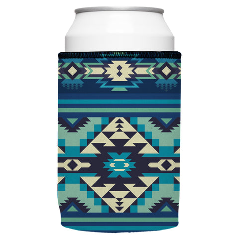 Blue Navajo Rug Stubby Cooler 2-Pack - Standard