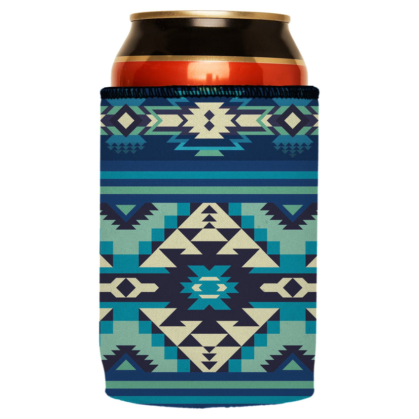 Blue Navajo Rug Stubby Cooler - Standard