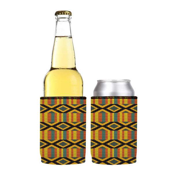 Ghana Kente Pattern Stubby Cooler 2-Pack - Standard