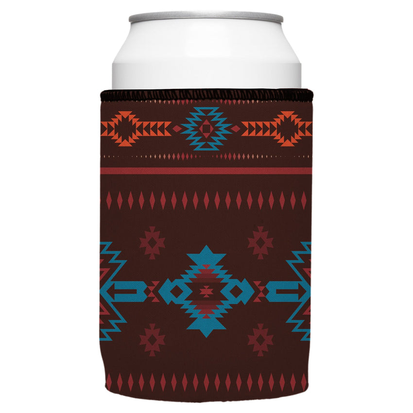 Brown Navajo Rug Stubby Cooler - Standard
