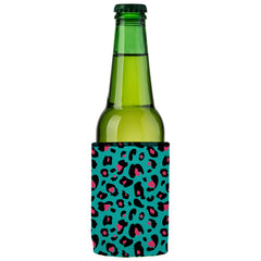 Teal Leopard Pattern Stubby Cooler 2-Pack - Standard