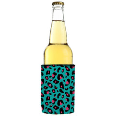 Teal Leopard Pattern Stubby Cooler 2-Pack - Standard