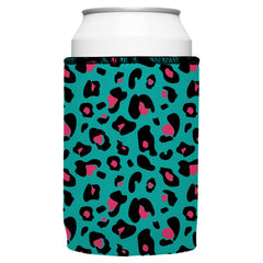 Teal Leopard Pattern Stubby Cooler 2-Pack - Standard