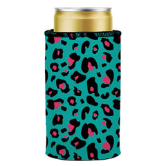 Teal Leopard Pattern Stubby Cooler - Standard