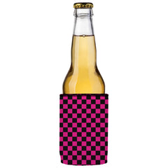 Pink Checkerboard Stubby Cooler 2-Pack - Standard