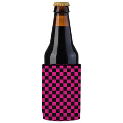 Pink Checkerboard Stubby Cooler 2-Pack - Standard