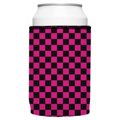 Pink Checkerboard Stubby Cooler 2-Pack - Standard