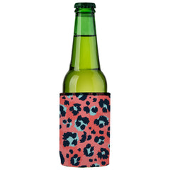 Coral Leopard Print Stubby Cooler 2-Pack - Standard