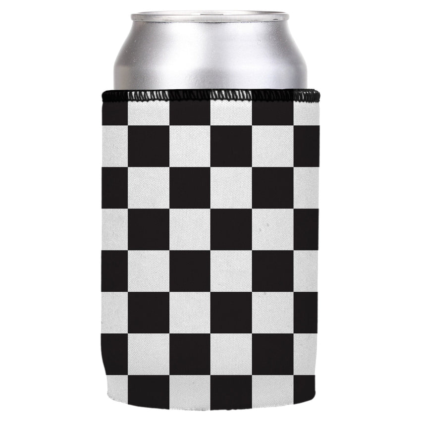 Small Checkerboard Stubby Cooler - Standard