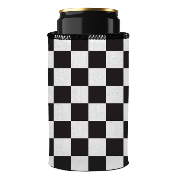 Small Checkerboard Stubby Cooler - Standard