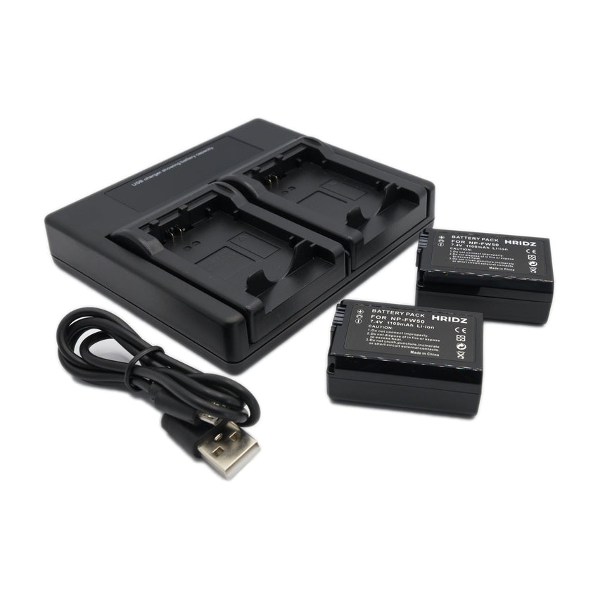 Hridz NP-FW50 Battery & Charger Pack for Sony NP-FW50 and SLT-A33,A35,A37,A55V, DSC-RX10