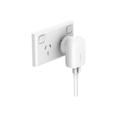 Belkin Dual PD Wall Charger with PPS - 42W Fast Charging for iPhone & Android, 1x USB-C (30W) & 1x USB-A (12W) - White