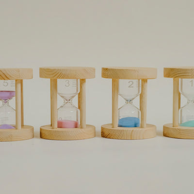Wooden sand timers Set of 4
