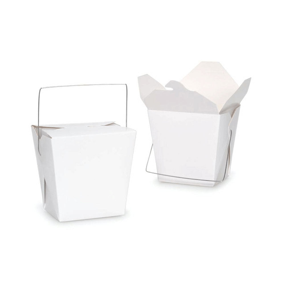 Bulk Packs 450  x 455ML / 16oz White Noodle Box With Metal Handle