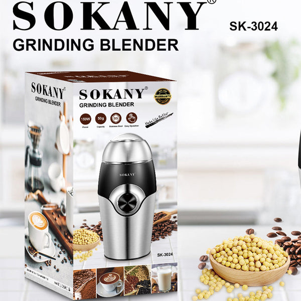 Sokany Electric Coffee Grinder Stainless Steel Blades